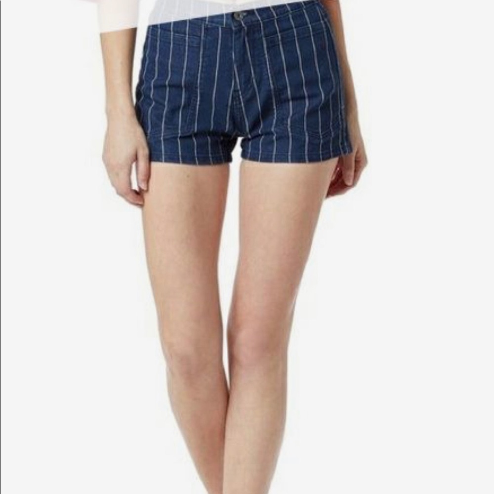 Bill Blass Pinstripe Jean Shorts